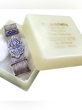 Ankara TURKEY Early Republic Sterling Silver Enamel Signed Bracelet IOB
